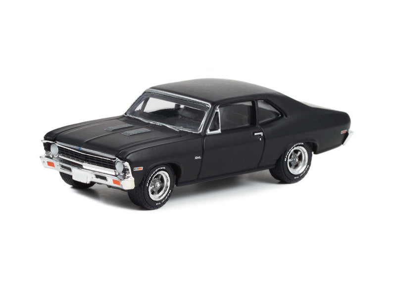 1969 Chevrolet Nova - Custom Matte Black (GL Muscle Series 27) Diecast 1:64 Scale Model - Greenlight 13320B
