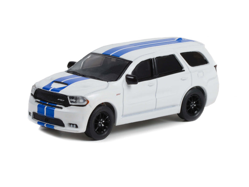 CHASE 2019 Dodge Durango SRT - White w/ Blue Stripes (GL Muscle) Series 27 Diecast 1:64 Scale Model - Greenlight 13320E
