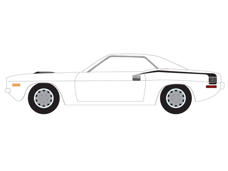 PRE-ORDER 1970 Plymouth Hemi ‘Cuda – Alpine White (GreenLight Muscle Series 28) Diecast 1:64 Scale Model - Greenlight 13350B