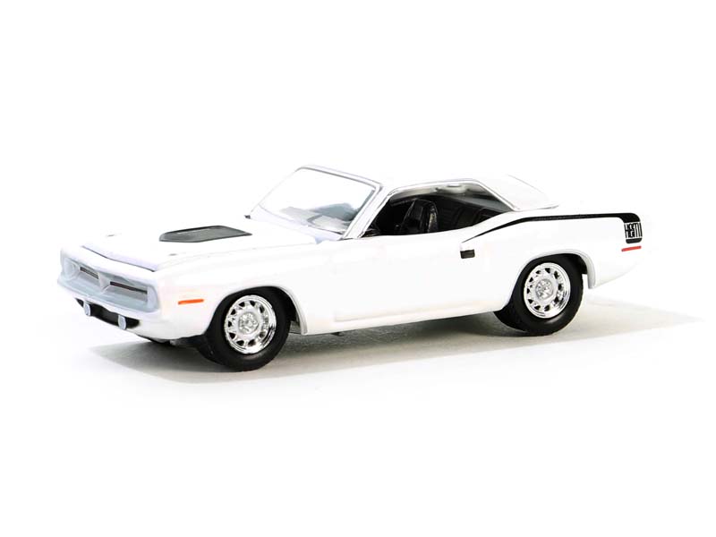 PRE-ORDER 1970 Plymouth Hemi ‘Cuda – Alpine White (GreenLight Muscle Series 28) Diecast 1:64 Scale Model - Greenlight 13350B