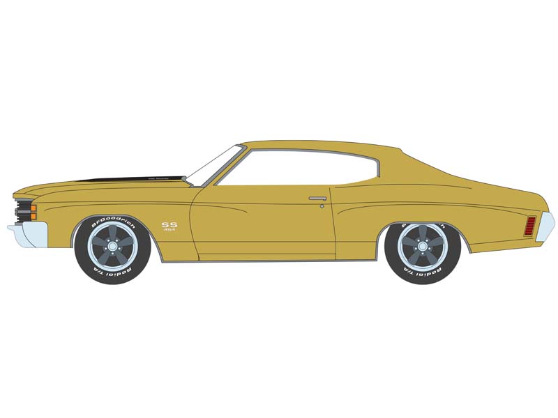 PRE-ORDER 1971 Chevrolet Chevelle SS 454 – Placer Gold (GreenLight Muscle Series 28) Diecast 1:64 Scale Model - Greenlight 13350C
