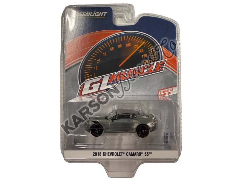 CHASE 2018 Chevrolet Camaro SS Redline Edition – Silver Ice Metallic (GreenLight Muscle Series 28) Diecast 1:64 Scale Model - Greenlight 13350E
