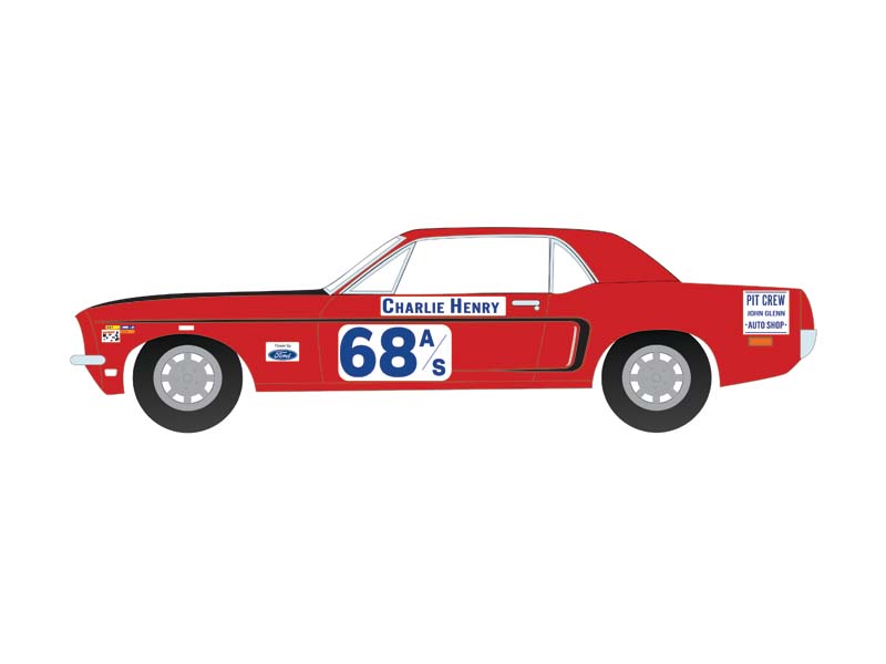 PRE-ORDER 1968 Ford Mustang GT Coupe - #68 Charlie Henry Race Car (GreenLight Muscle Series 29) Diecast 1:64 Scale Model - Greenlight 13360B