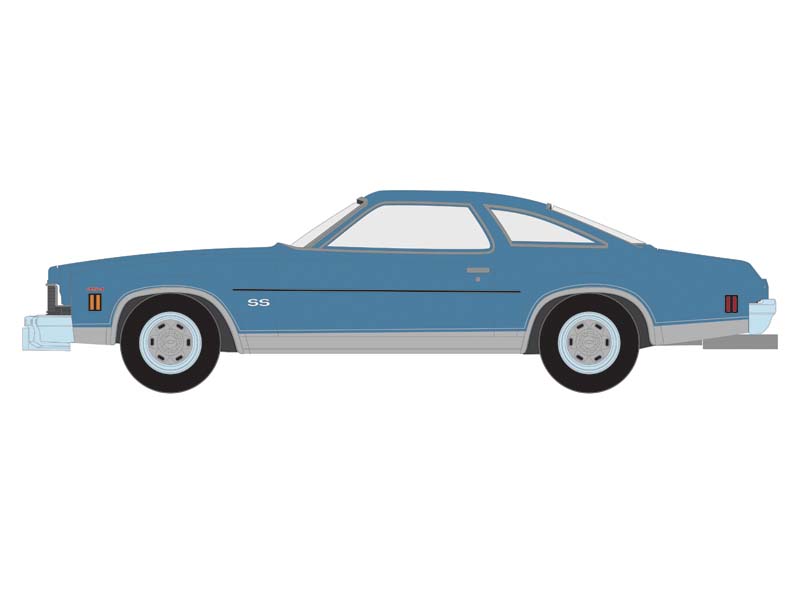 PRE-ORDER 1973 Chevrolet Chevelle SS 454 - Light Blue Metallic & Silver (GreenLight Muscle Series 29) Diecast 1:64 Scale Model - Greenlight 13360D