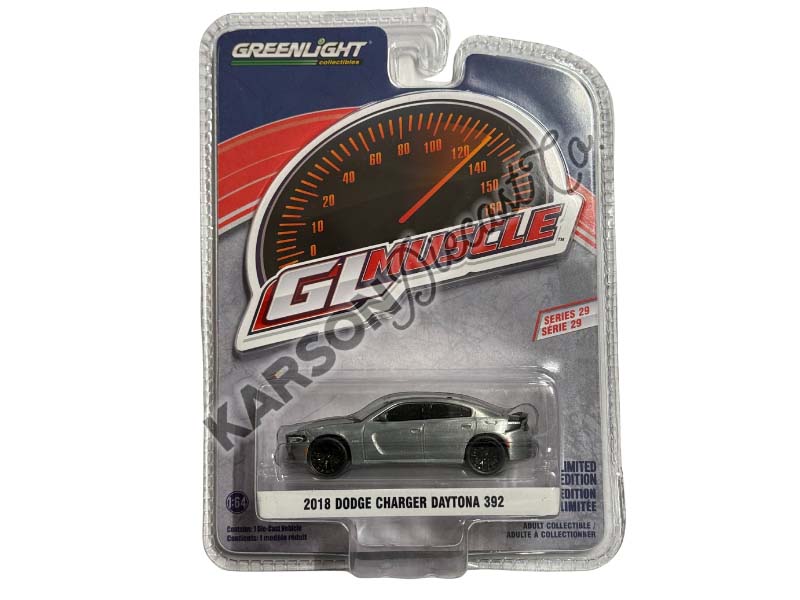RAW CHASE 2018 Dodge Charger Daytona 392 – Go Mango (GreenLight Muscle Series 29) Diecast 1:64 Scale Model - Greenlight 13360E