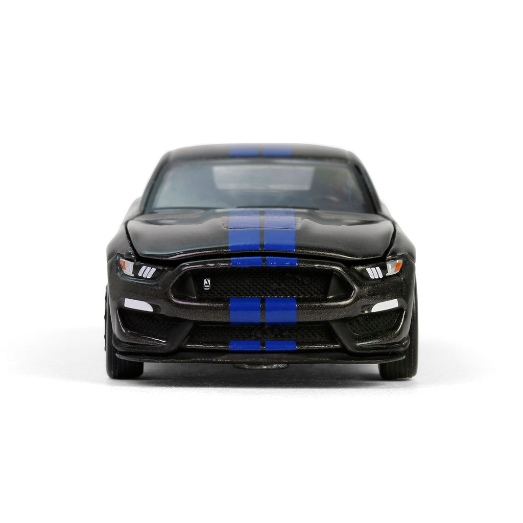 CHROME CHASE 2017 Ford Mustang Shelby GT350 - Magnetic w/ Blue Stripes (GreenLight Muscle Series 29) Diecast 1:64 Scale Model - Greenlight 13360F