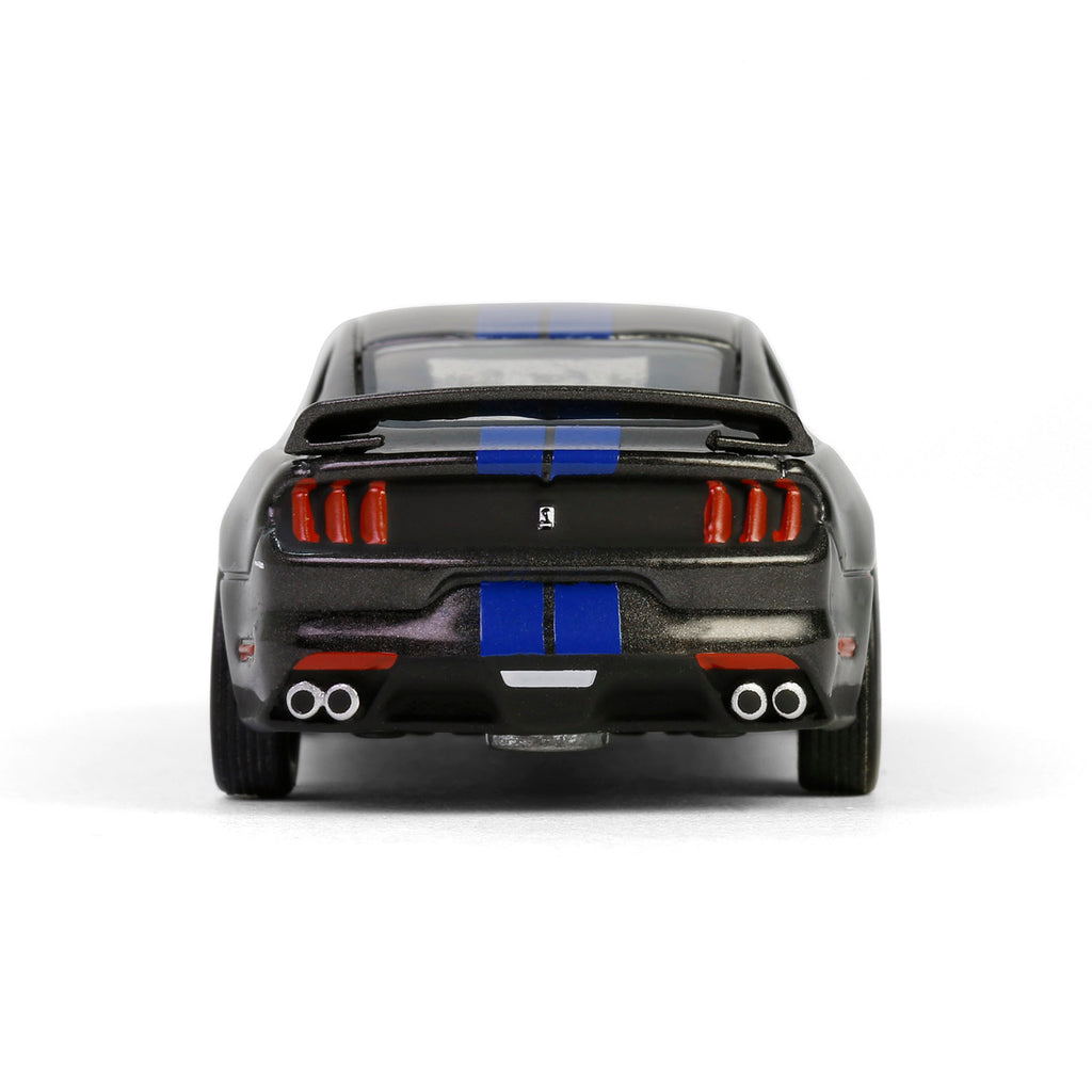 CHROME CHASE 2017 Ford Mustang Shelby GT350 - Magnetic w/ Blue Stripes (GreenLight Muscle Series 29) Diecast 1:64 Scale Model - Greenlight 13360F