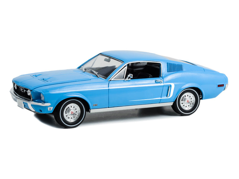 1968 Ford Mustang Fastback - Ford Rainbow Of Colors West Coast USA Special Edition Mustang - Sierra Blue Diecast 1:18 Scale Model - Greenlight 13640