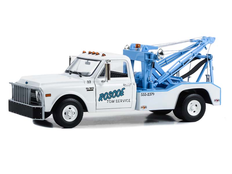 PRE-ORDER 1969 Chevrolet C-30 Dually Wrecker - Roscoe Tow Service (Starsky and Hutch 1975-79 TV Series) Diecast 1:18 Scale Model - Greenlight 13684