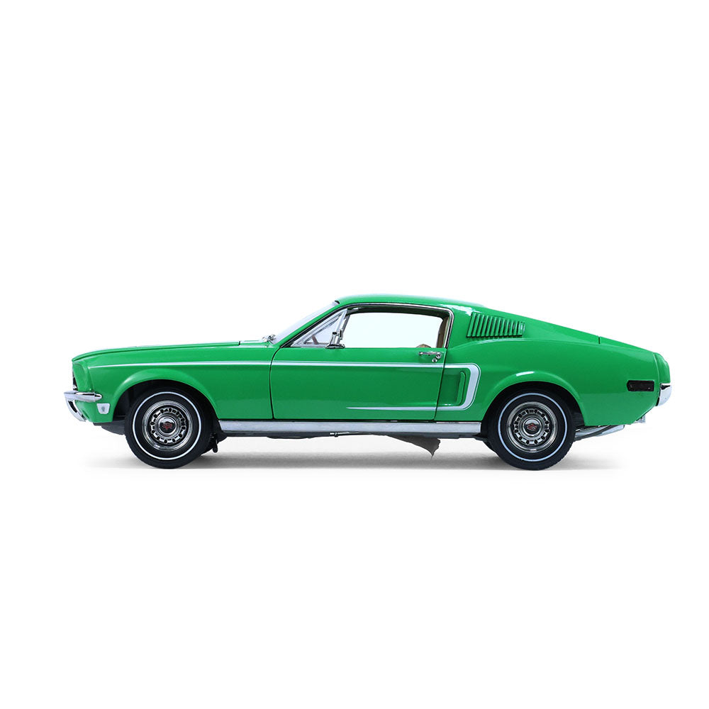 PRE-ORDER 1968 Ford Mustang Fastback West Coast USA Special Edition Mustang – Poppy Green Diecast 1:18 Scale Model - Greenlight 13708