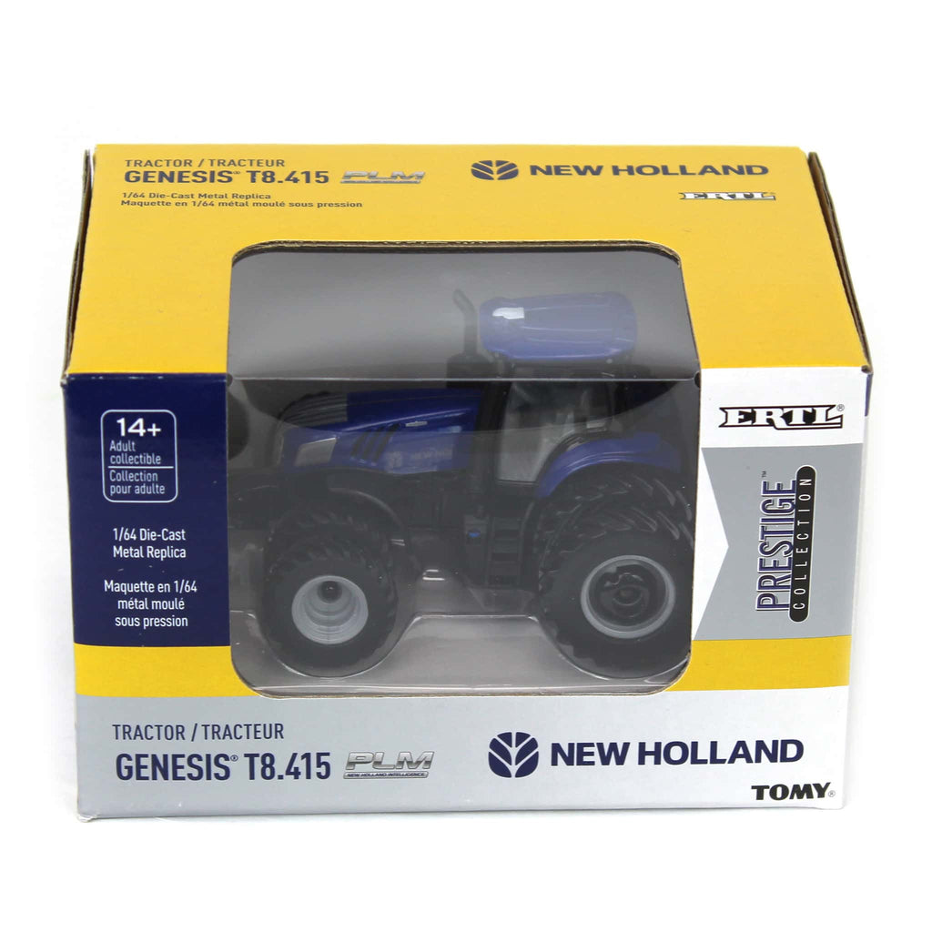 New Holland GENESIS T8.415 Tractor w/ Row Crop Duals (Prestige Collection) Diecast 1:64 Scale Model - ERTL 13975