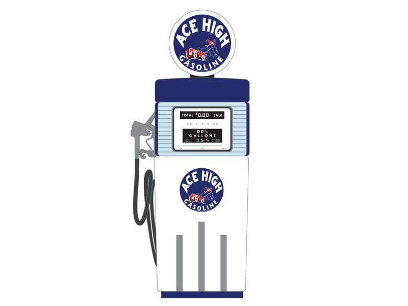 1951 Wayne 505 Gas Pump - Ace High Gasoline (Vintage Gas Pumps) Series 14 Diecast 1:18 Scale Model - Greenlight 14140B