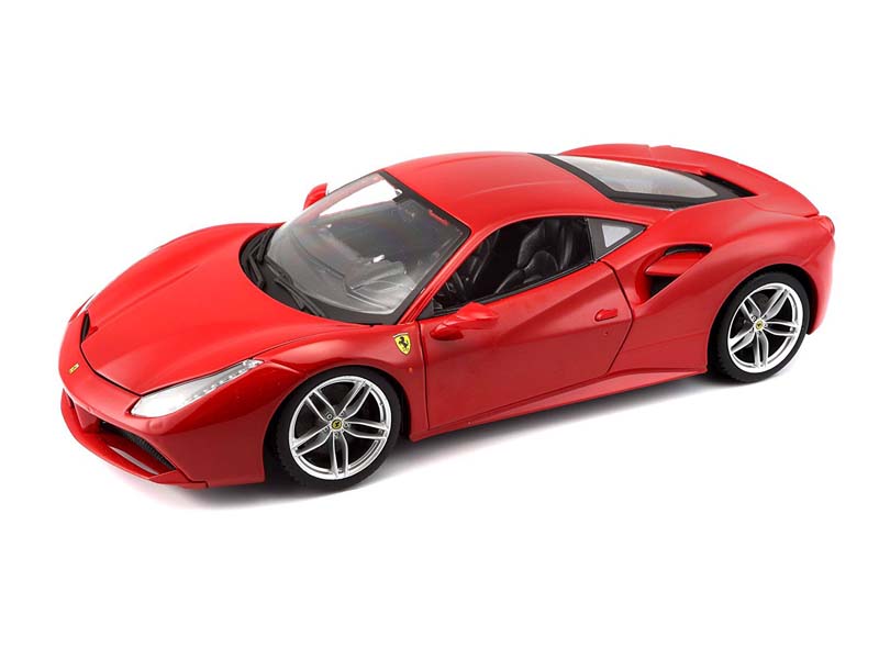Ferrari 488 GTB - Red (Race and Play) Diecast 1:18 Scale Model - Bburago 16008RD