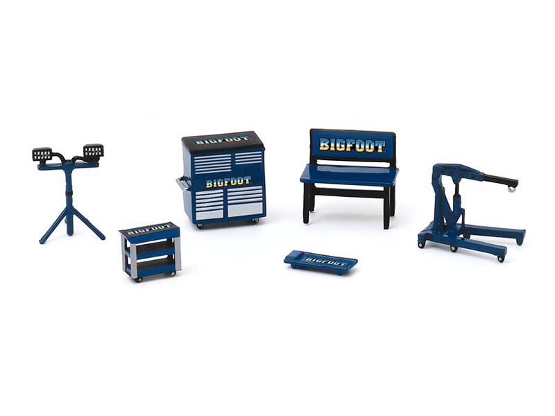 Bigfoot Monster Truck Auto Body Shop (Shop Tool Accessories Series 2) Diecast 1:64 Scale Models - Greenlight 16040A
