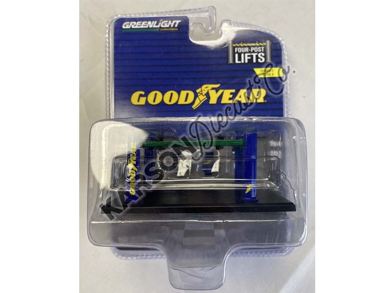 CHASE Auto Body Shop (Four-Post Lifts) Series 3 - Goodyear Tires - 1:64 Scale Model Accessories - Greenlight 16130A
