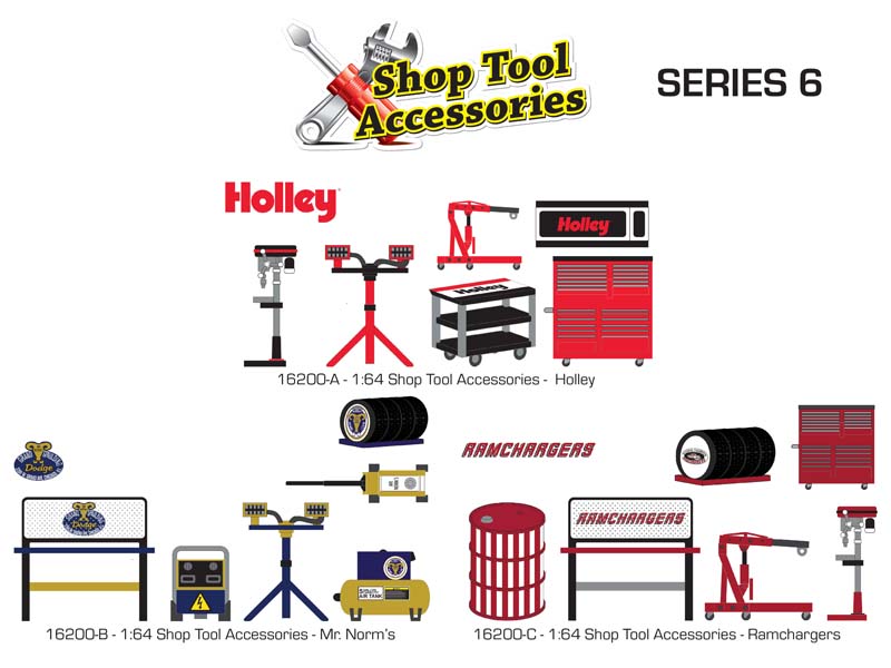 PRE-ORDER Auto Body Shop - (Shop Tool Accessories Series 6) SET OF 3 Diecast 1:64 Scale Models - Greenlight 16200