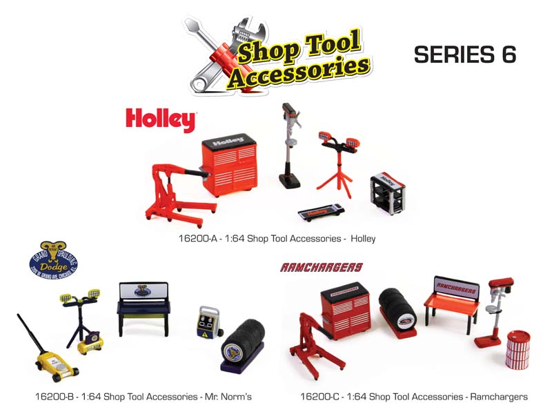 PRE-ORDER Auto Body Shop - (Shop Tool Accessories Series 6) SET OF 3 Diecast 1:64 Scale Models - Greenlight 16200