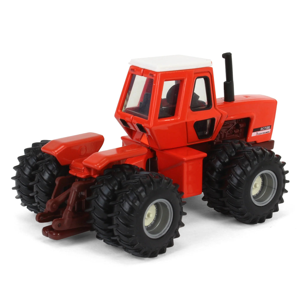 Allis Chalmers 7580 Maroon Belly w/ Semi & Lowboy Trailer Diecast 1:64 Scale Model - ERTL 16475
