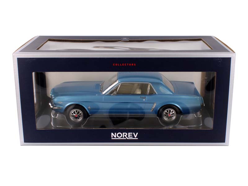 1965 Ford Mustang Hardtop Coupe - Turquoise Metallic Diecast 1:18 Scale Model - Norev 182800