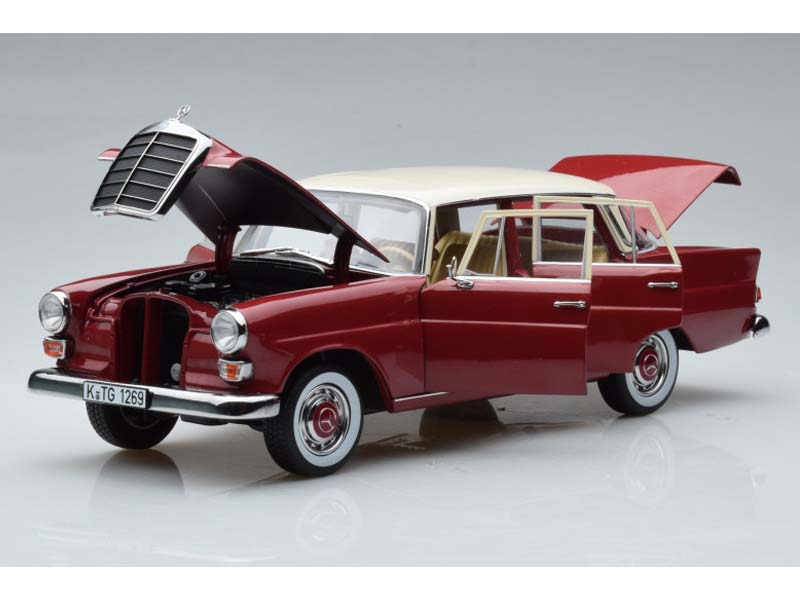 PRE-ORDER 1966 Mercedes-Benz 200 Red Diecast 1:18 Scale Model - Norev 183706