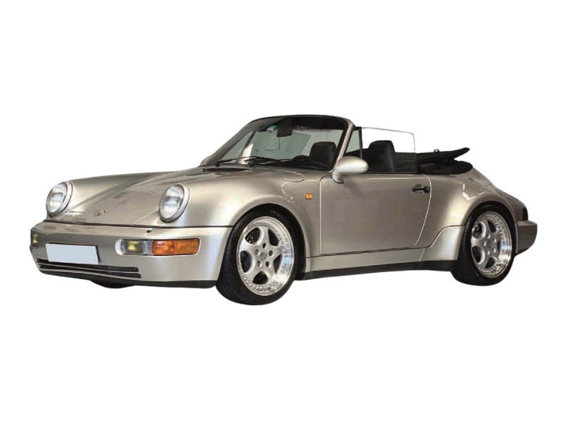 PRE-ORDER 1992 Porsche 911 Turbo Look Cabriolet Zermatt Silver Metallic Diecast 1:18 Scale Model - Norev 187140