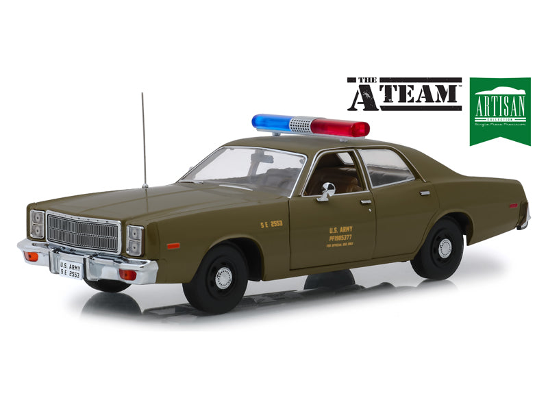 1977 Plymouth Fury U.S. Army Police - The A-Team (Artisan Collection) Diecast 1:18 Scale Model - Greenlight 19053