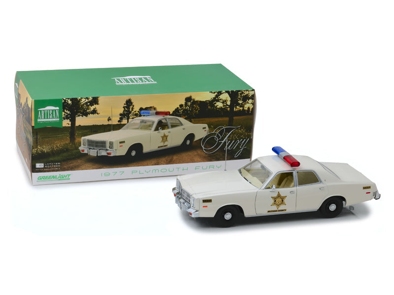 1977 Plymouth Fury - Hazzard County Sheriff - (Artisan Collection) Diecast 1:18 Scale Model Car - Greenlight 19055
