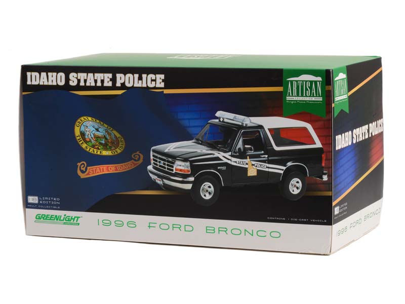 1996 Ford Bronco - Idaho State Police (Artisan Collection) Diecast 1:18 Scale Model - Greenlight 19133