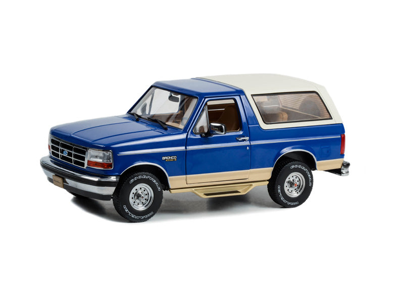 1996 Ford Bronco Eddie Bauer Edition - Royal Blue and Tucson Bronze (Artisan Collection) Diecast 1:18 Scale Model - Greenlight 19136