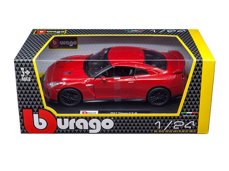 2017 Nissan GT-R R35 Red Diecast 1:24 Scale Model - Bburago 21082RD