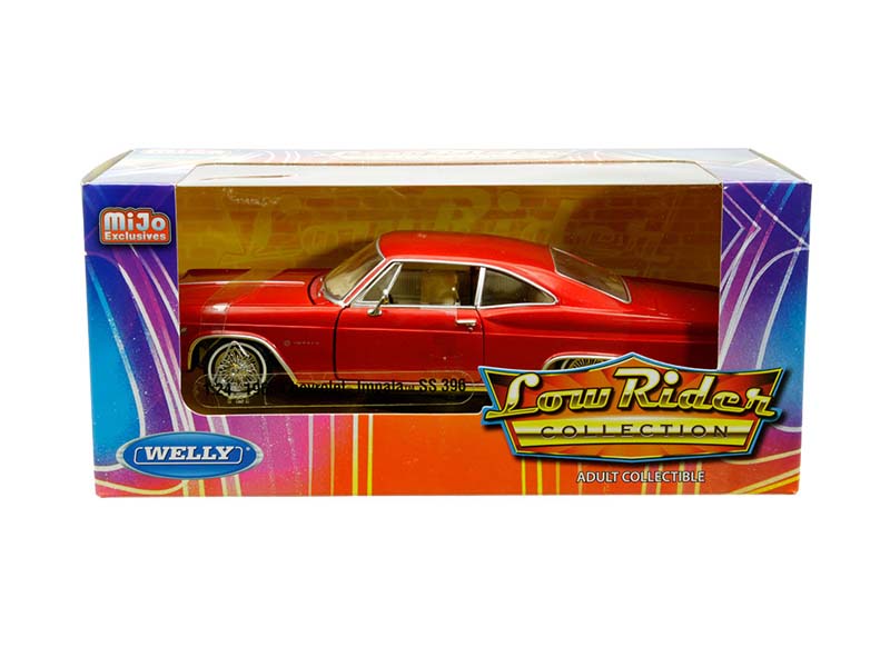 1965 Chevrolet Impala SS 396 - Red (Low Rider Collection) Diecast 1:24 Scale Model - Welly 22417LRMRD