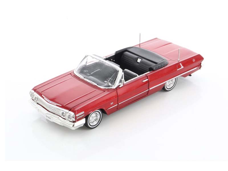 1963 Chevrolet Impala SS Convertible - Red (Low Rider Collection) Diecast 1:24 Scale Model - Welly 22434LRMRD