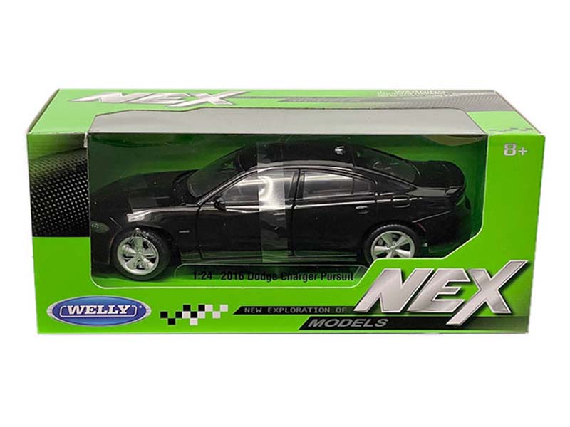 2016 Dodge Charger R/T Black (NEX) Diecast 1:24 Scale Model Car - Welly 24079BK