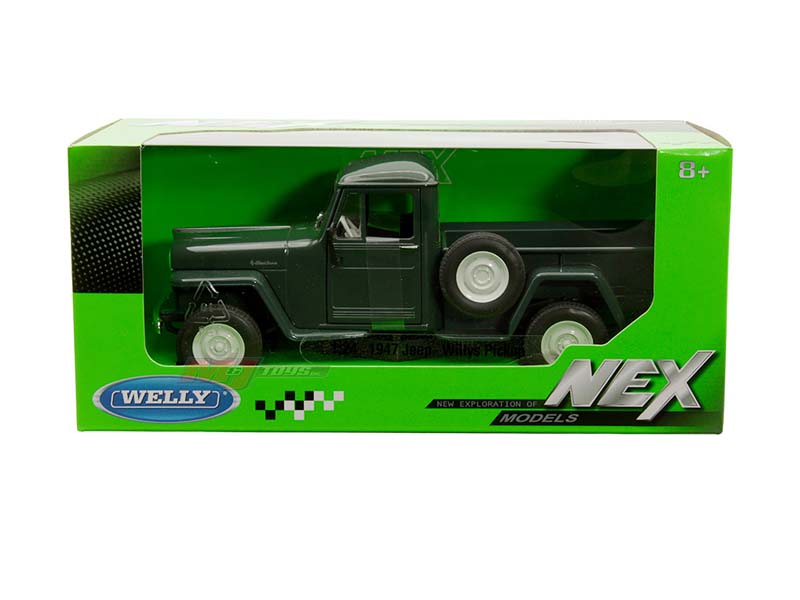 1947 Jeep Willys Pickup – Green (NEX) Diecast 1:24 Scale Model - Welly 24116GRN