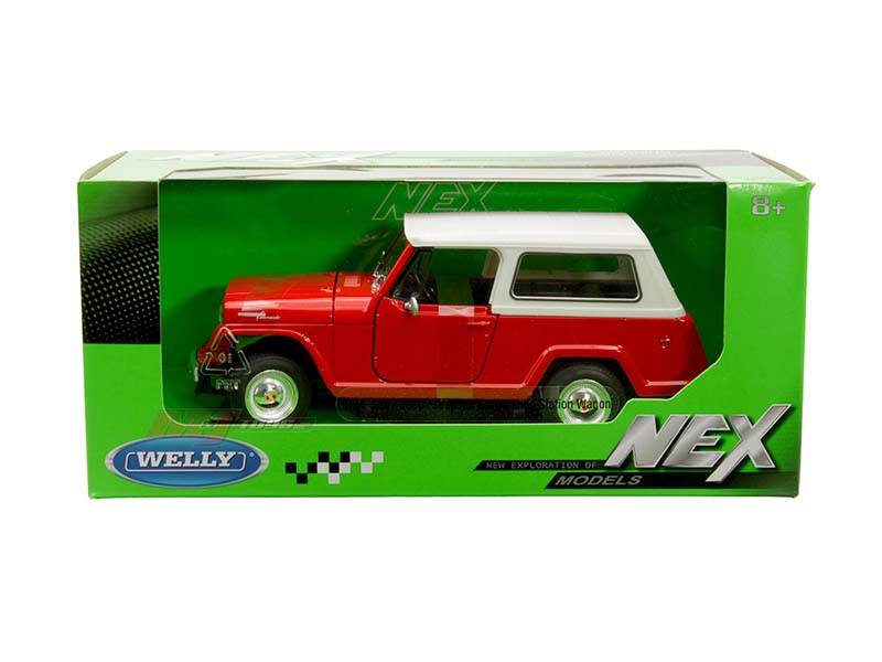 1967 Jeep Jeepster Commando Station Wagon – Red (NEX) Diecast 1:24 Scale Model - Welly 24117RD