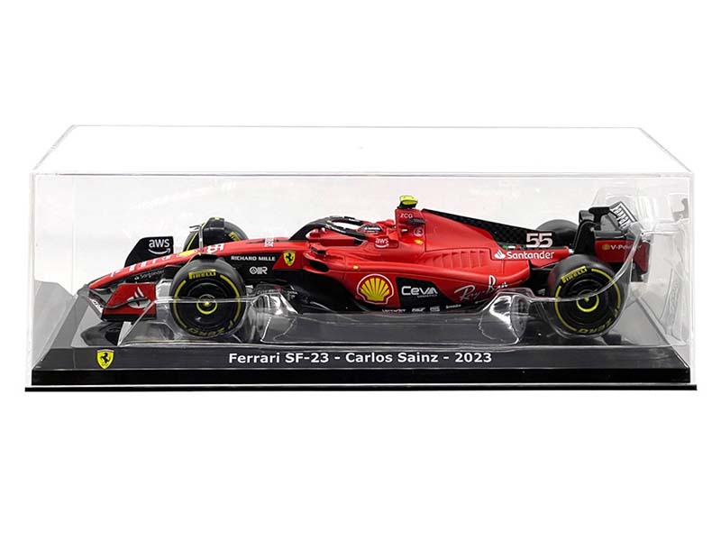 PRE-ORDER Ferrari SF-23 #55 Carlos Sainz w/ Showcase – (Race Fomula 1) Diecast 1:24 Scale Model - Bburago 26808CS