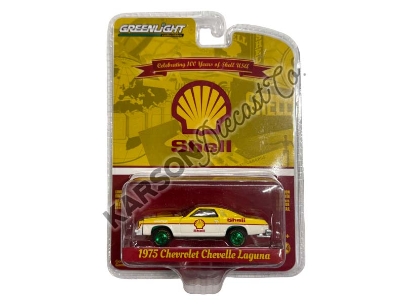 CHASE 1975 Chevrolet Chevelle Laguna - Shell Oil 100th (Anniversary Collection Series 14) Diecast 1:64 Scale Model - Greenlight 28100B