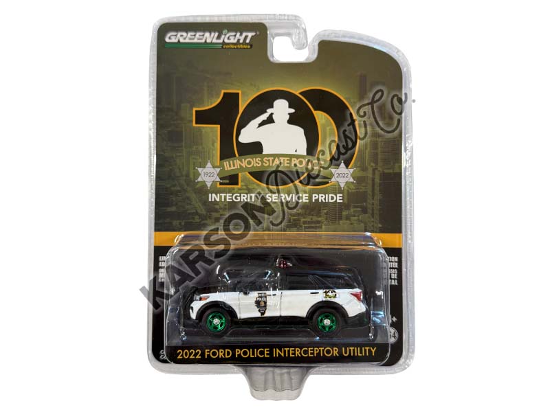 CHASE 2022 Ford Police Interceptor Utility - Illinois State Police 100th (Anniversary Collection Series 14) Diecast 1:64 Scale Model - Greenlight 28100F