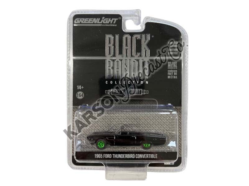 CHASE 1965 Ford Thunderbird Convertible (Black Bandit Series 27) Diecast 1:64 Scale Model - Greenlight 28110B