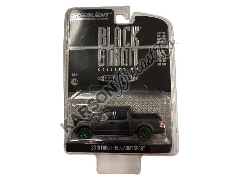 CHASE 2019 Ford F-150 Lariat (Black Bandit Series 28) Diecast 1:64 Scale Models - Greenlight 28130E