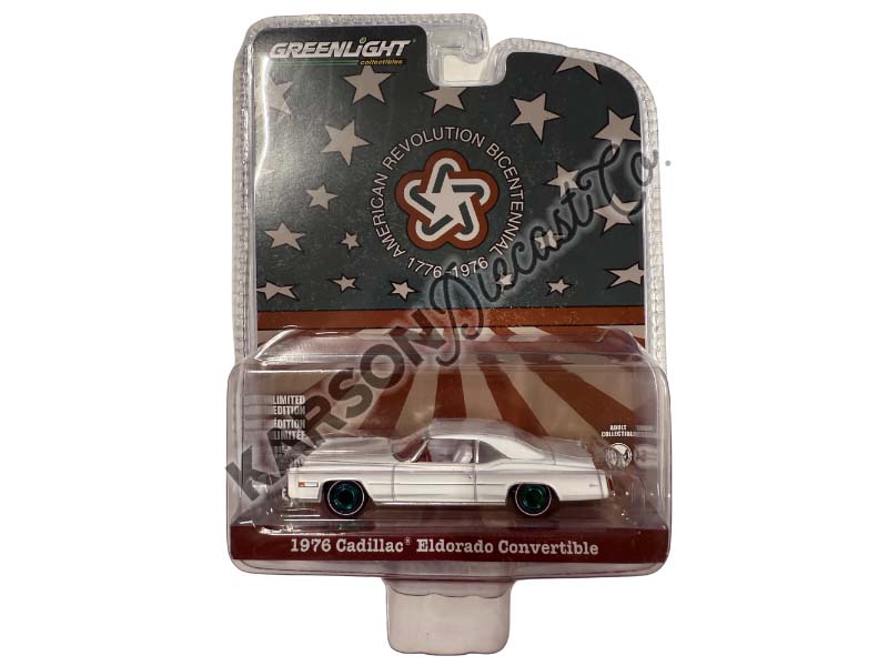 CHASE 1976 Cadillac Eldorado Convertible - Bicentennial Edition (Anniversary Collection Series 16) Diecast 1:64 Scale Model - Greenlight 28140B