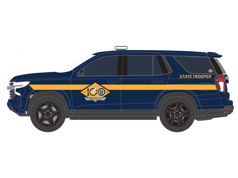 PRE-ORDER 2023 Chevrolet Tahoe Police Pursuit Vehicle - Delaware State (Anniversary Collection Series 16) Diecast 1:64 Scale Model - Greenlight 28140F