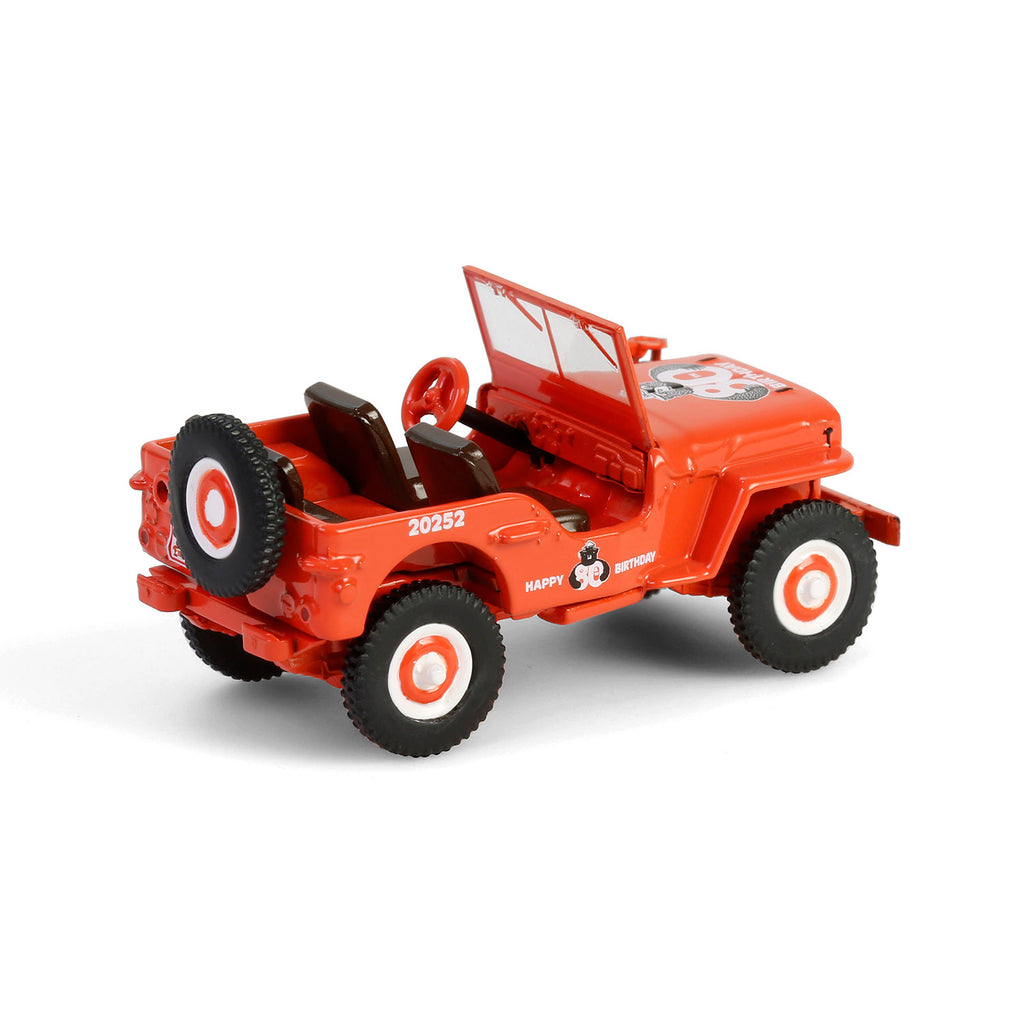 RAW CHASE 1944 Willys MB - Smokey Bear 80th Anniversary (Anniversary Collection Series 17) Diecast 1:64 Scale Model - Greenlight 28160A