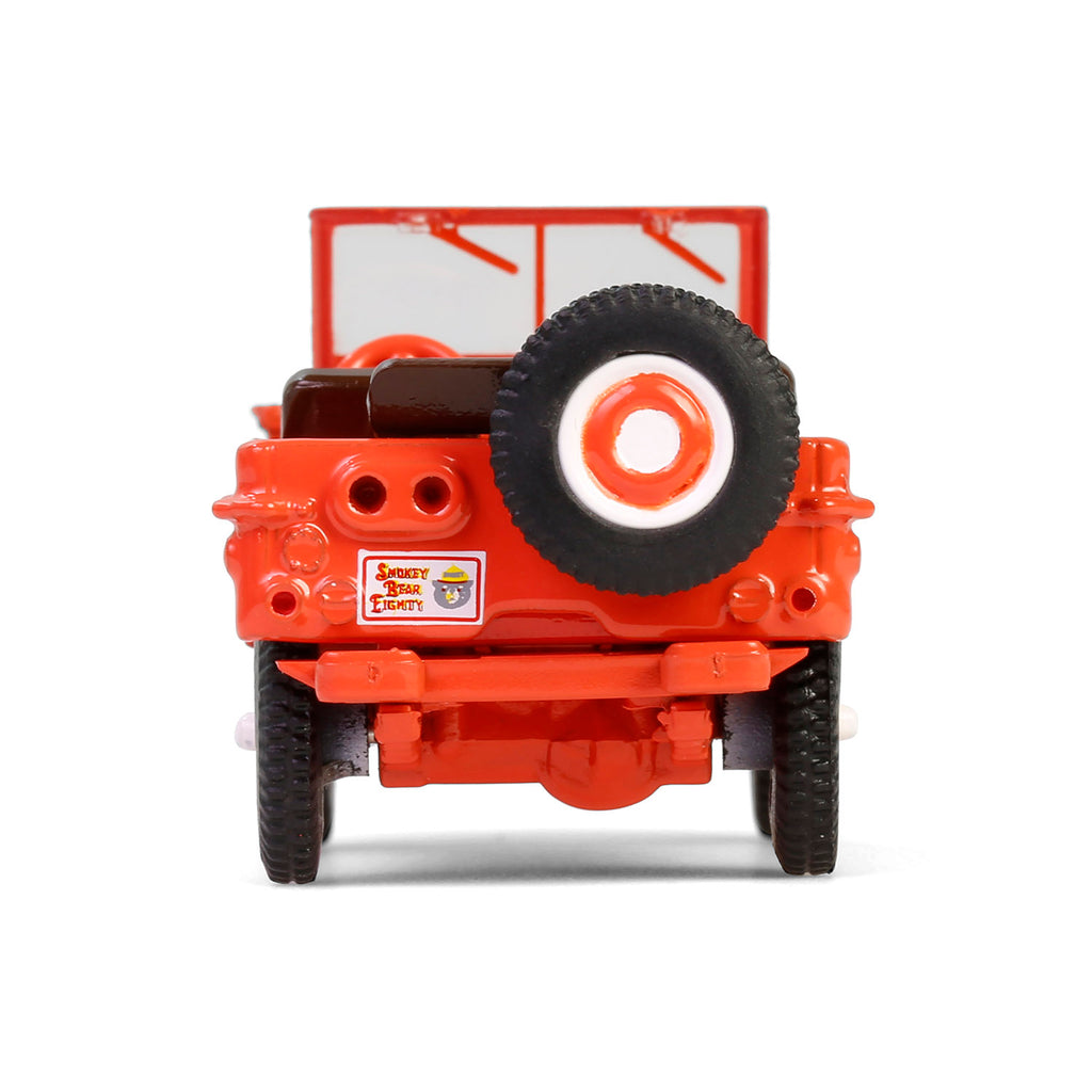 RAW CHASE 1944 Willys MB - Smokey Bear 80th Anniversary (Anniversary Collection Series 17) Diecast 1:64 Scale Model - Greenlight 28160A