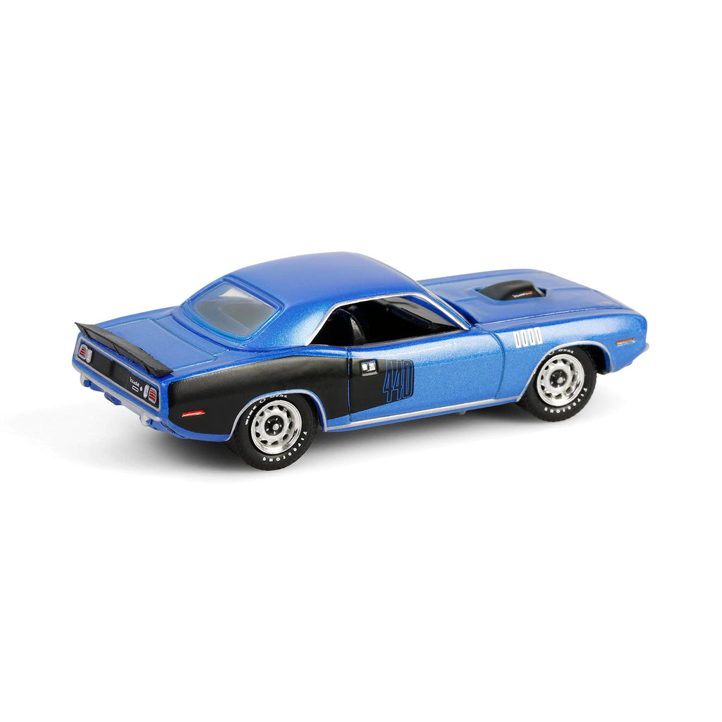 1971 Plymouth 'Cuda 440 6bbl Shaker - B5 Blue (Anniversary Collection Series 17) Diecast 1:64 Scale Model - Greenlight 28160D