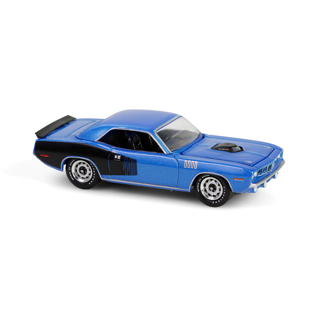 1971 Plymouth 'Cuda 440 6bbl Shaker - B5 Blue (Anniversary Collection Series 17) Diecast 1:64 Scale Model - Greenlight 28160D