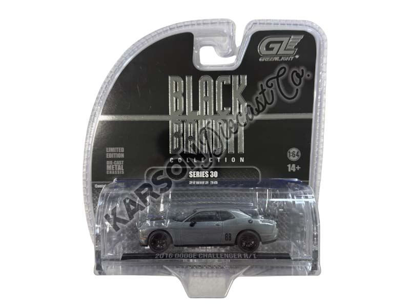 RAW CHASE 2016 Dodge Challenger R/T Hemi (Black Bandit Series 30) Diecast 1:64 Scale Model - Greenlight 28170A