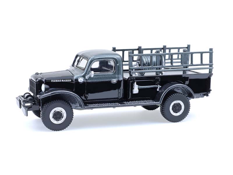 6 PACK 1946 Dodge Power Wagon Fire Truck (Black Bandit Series 30) Diecast 1:64 Scale Model - Greenlight 28170C