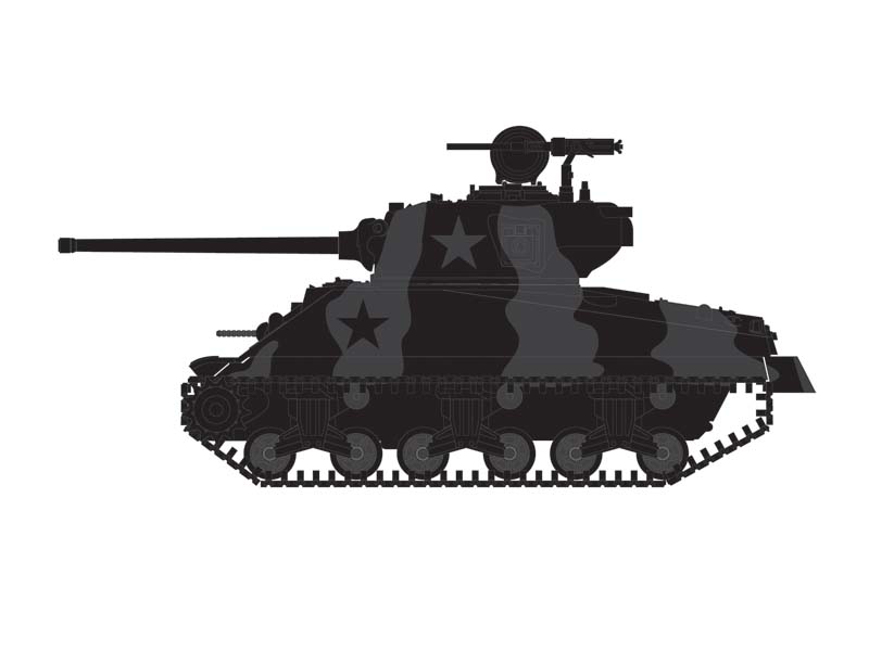 M4 Sherman 76 Long Barrell (Black Bandit Series 30) Diecast 1:64 Scale Model - Greenlight 28170D