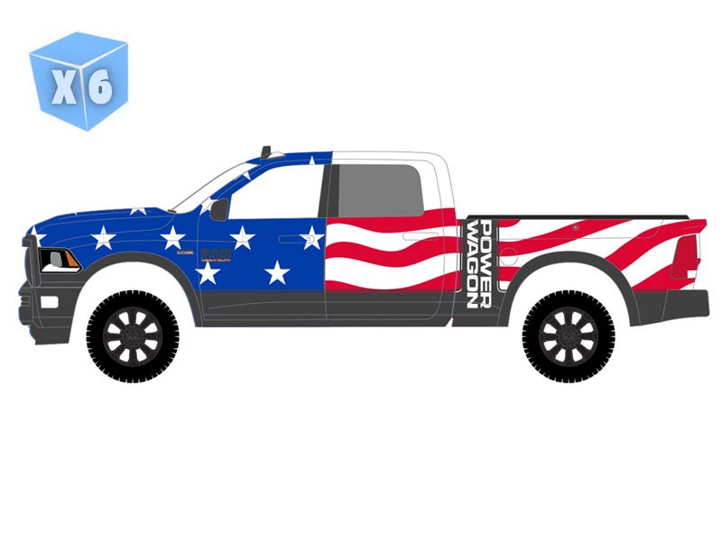 PRE-ORDER - 6 PACK 2017 Ram 2500 Power Wagon (Anniversary Collection Series 18 – America 250 Edition) Diecast 1:64 Scale Model - Greenlight 28180B